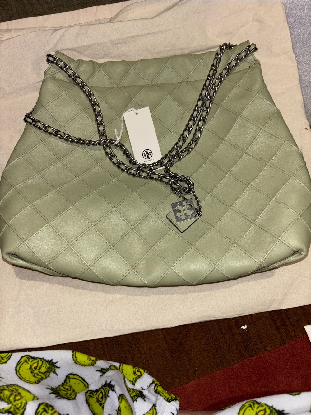 Tory Burch Quilted Chain Shoulder Bag - Sage
